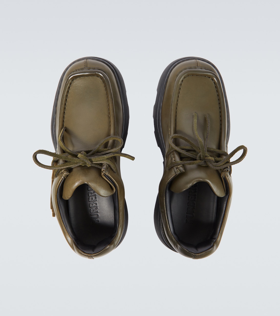 Leather platform lace-up boots | Burberry