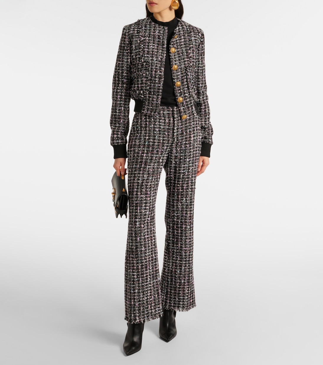Pantaloni flared in tweed | Balmain
