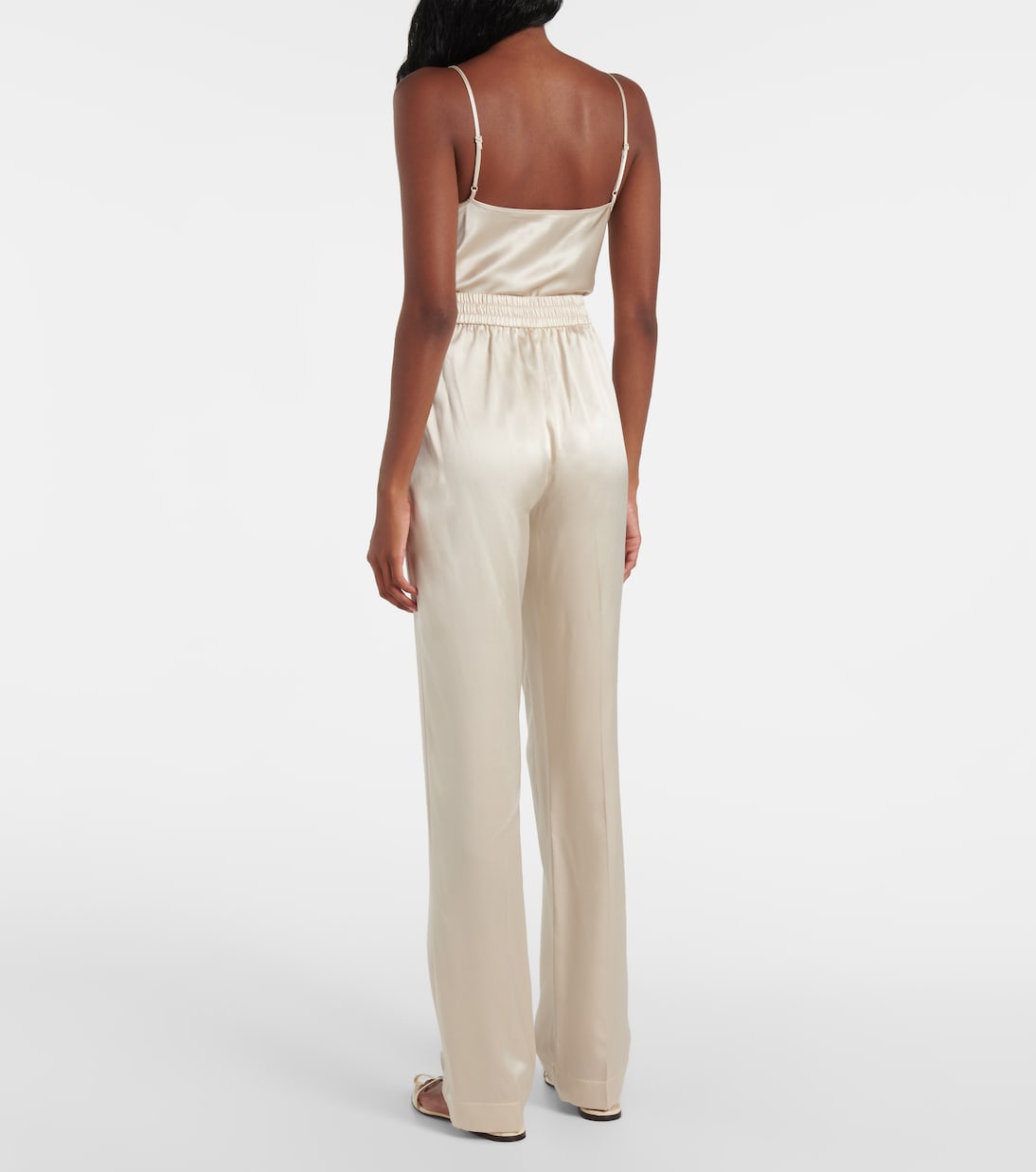 Pantaloni regular Tova in raso di seta | Joseph