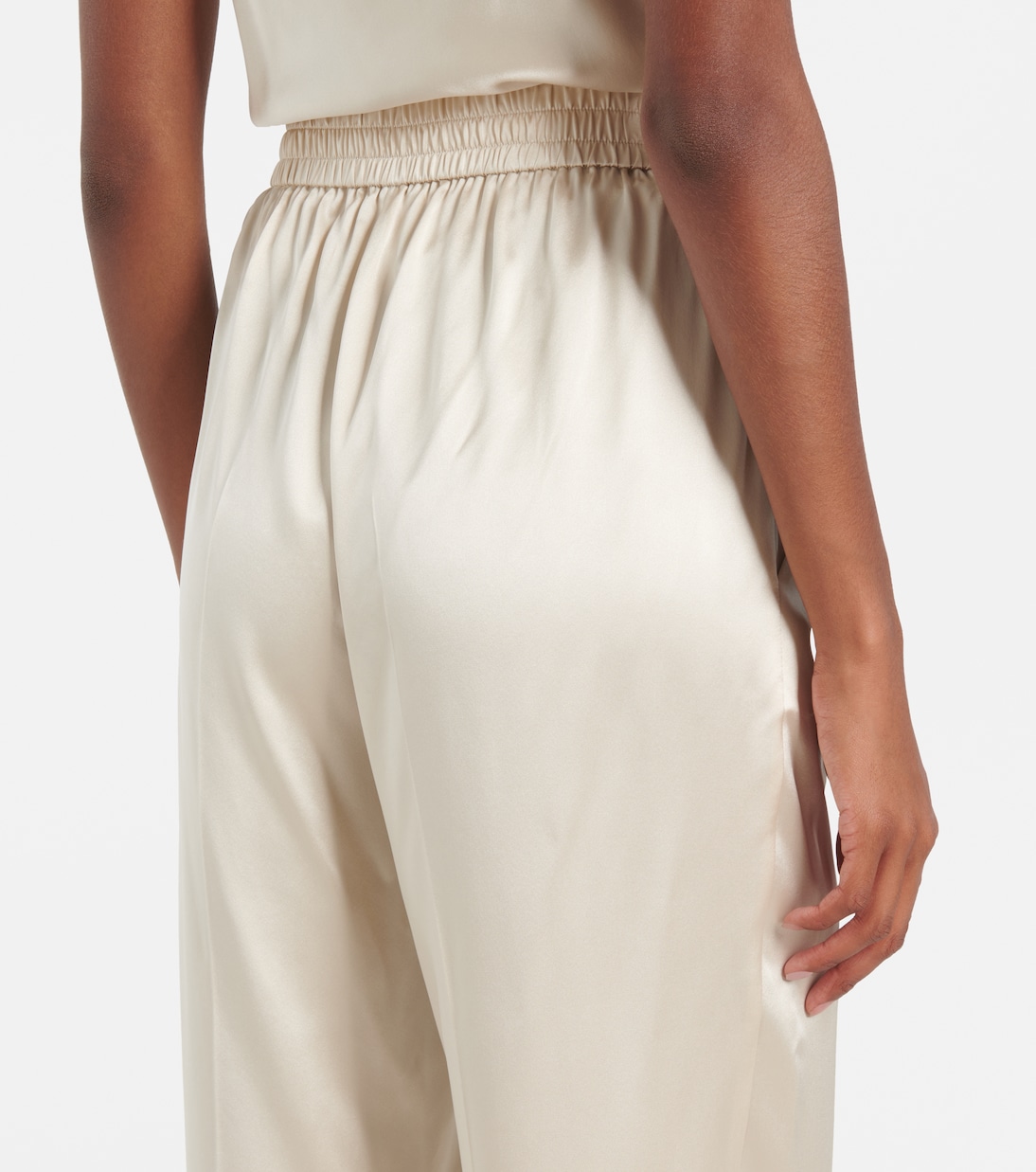 Pantaloni regular Tova in raso di seta | Joseph