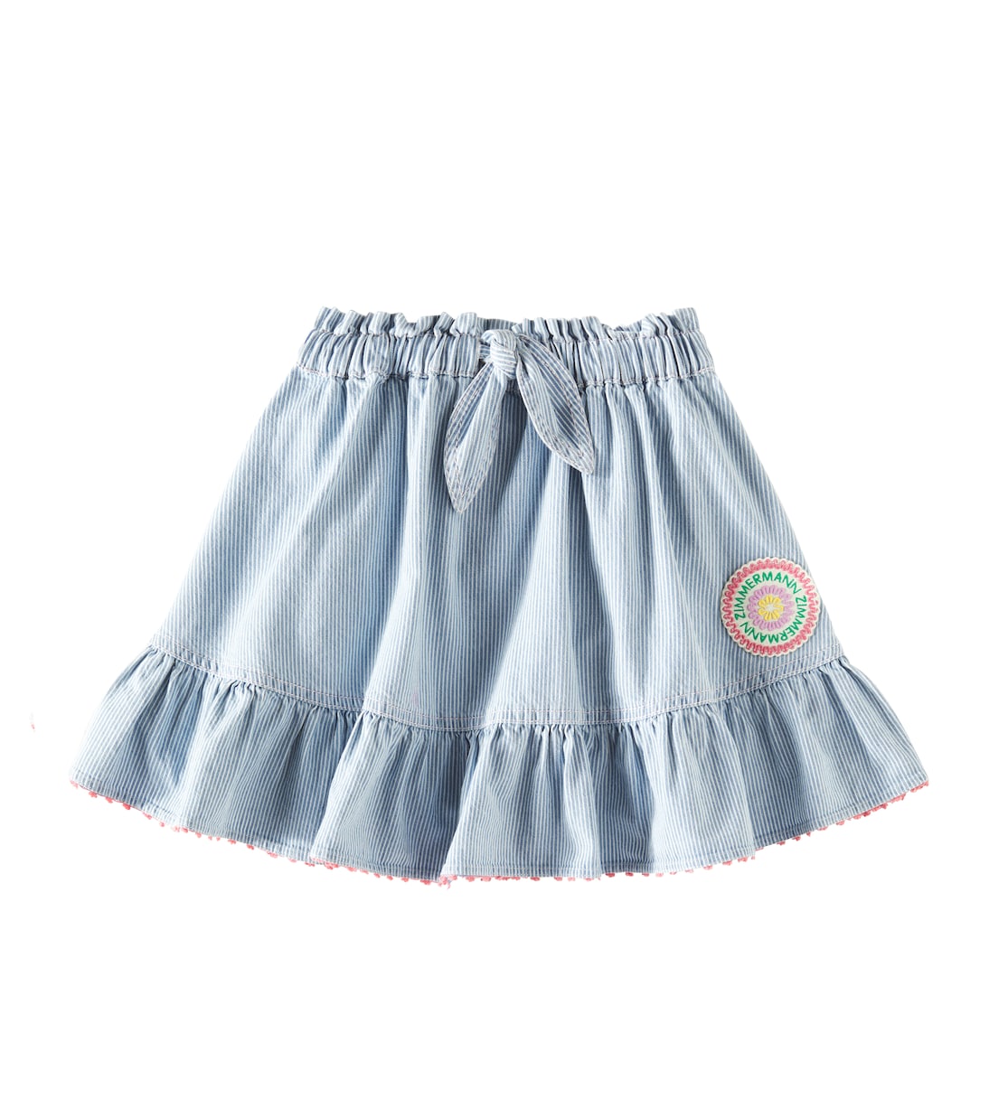 Jupe Wylie rayée en jean | Zimmermann Kids