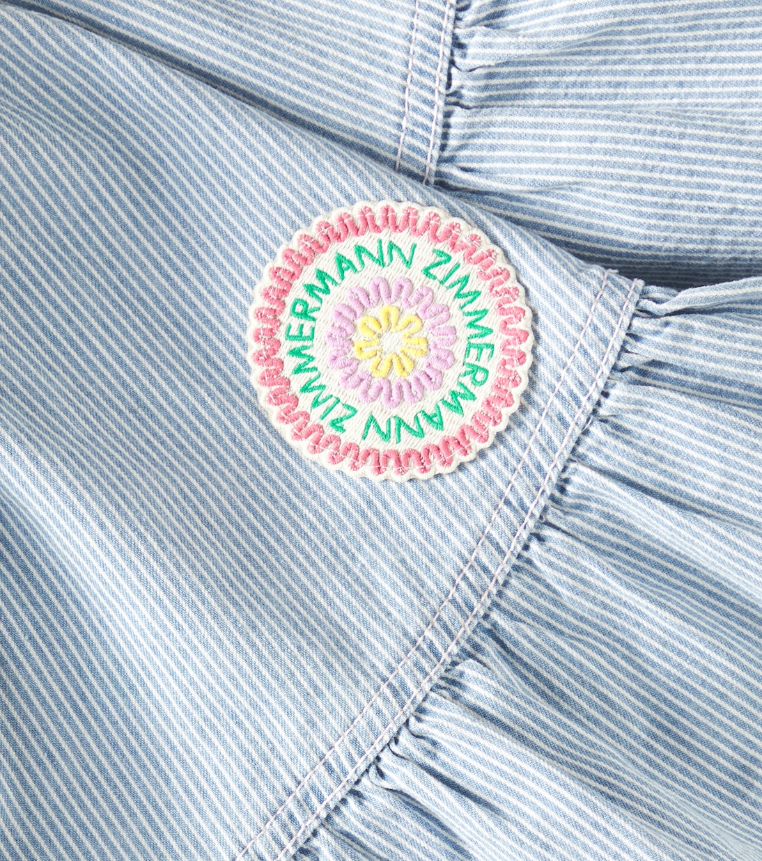 Jupe Wylie rayée en jean | Zimmermann Kids