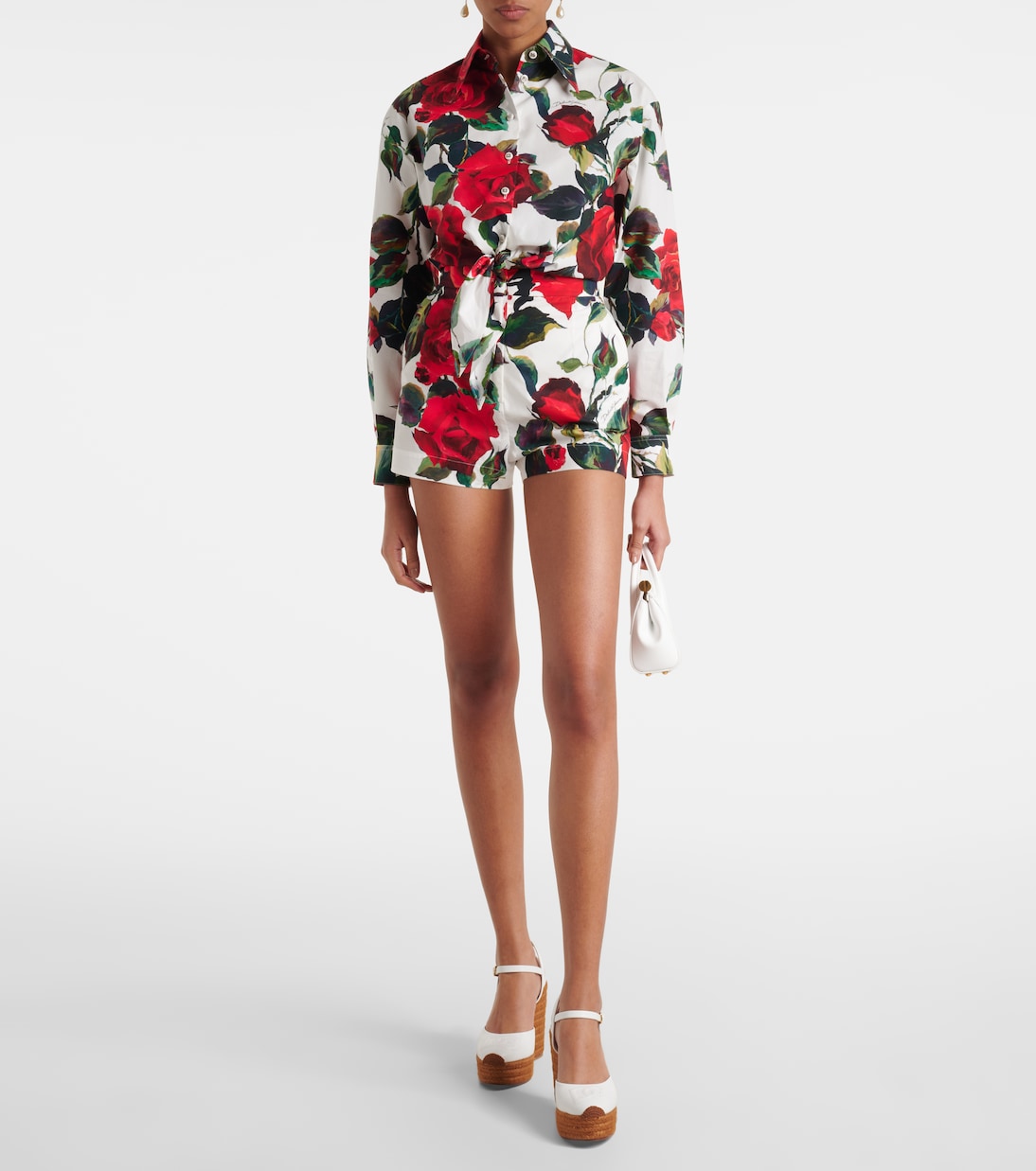 Shorts in cotone con stampa | Dolce&Gabbana