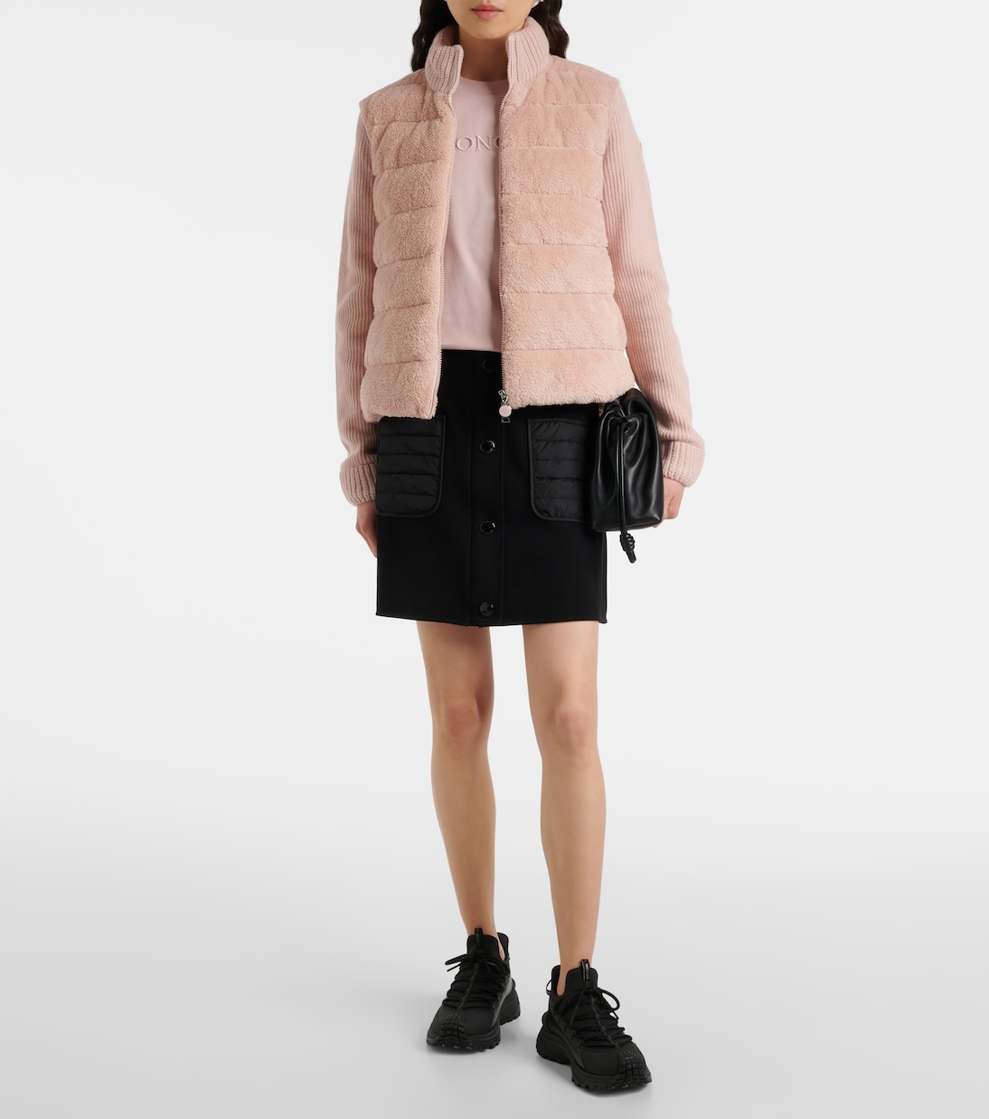 Down-paneled faux fur and wool cardigan | Moncler