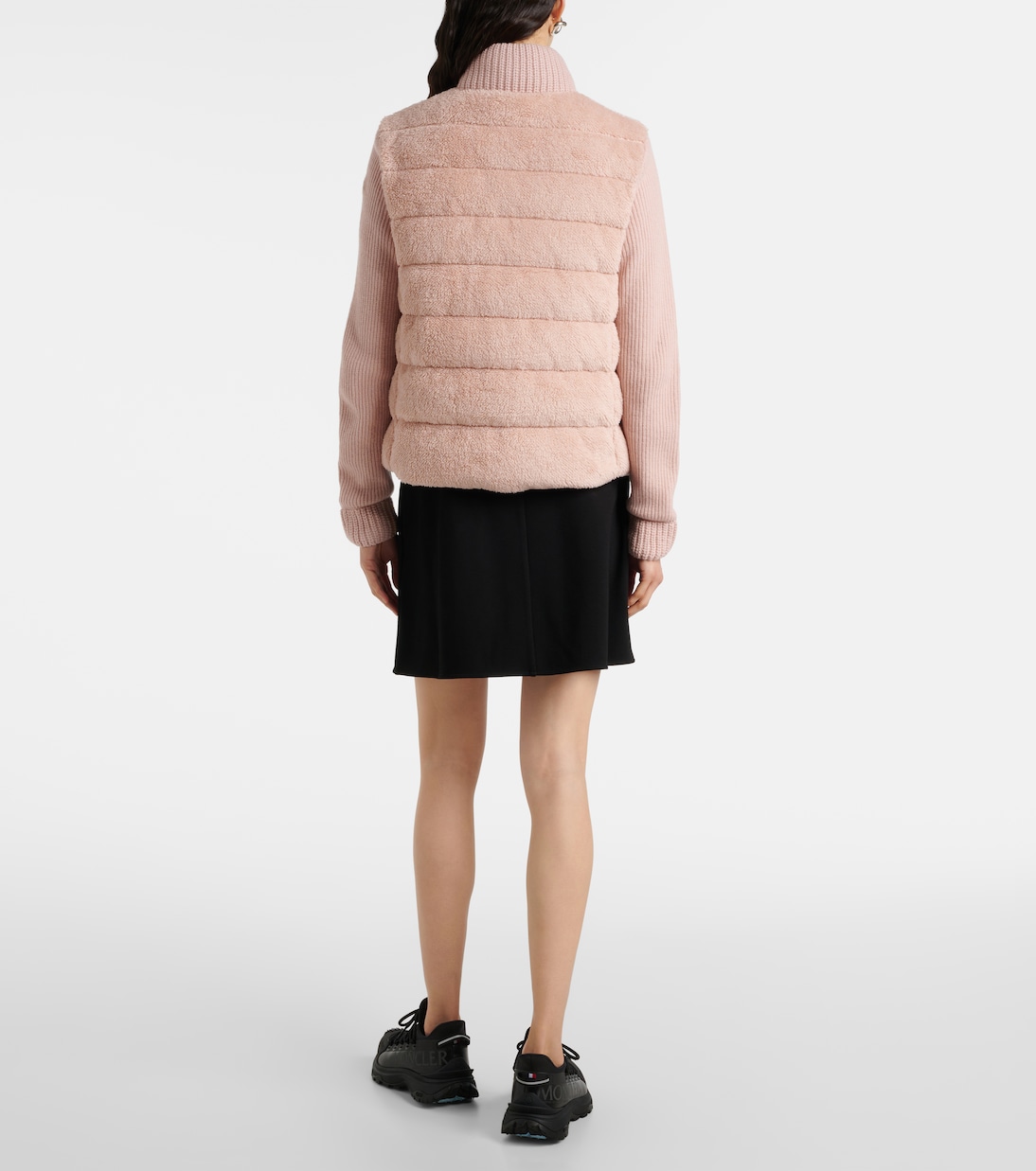 Down-paneled faux fur and wool cardigan | Moncler