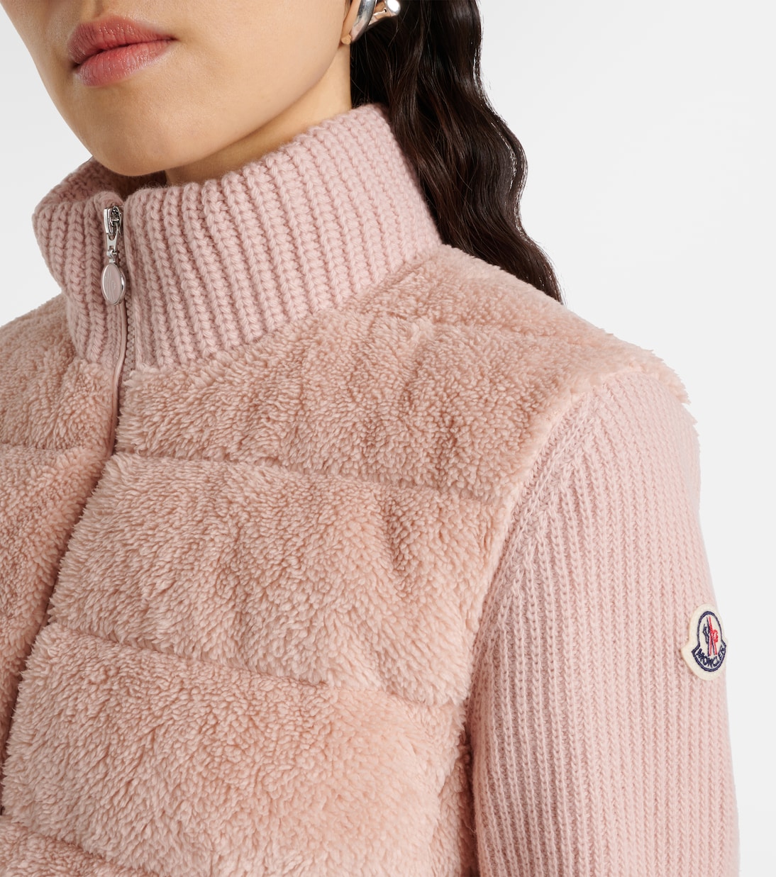 Down-paneled faux fur and wool cardigan | Moncler