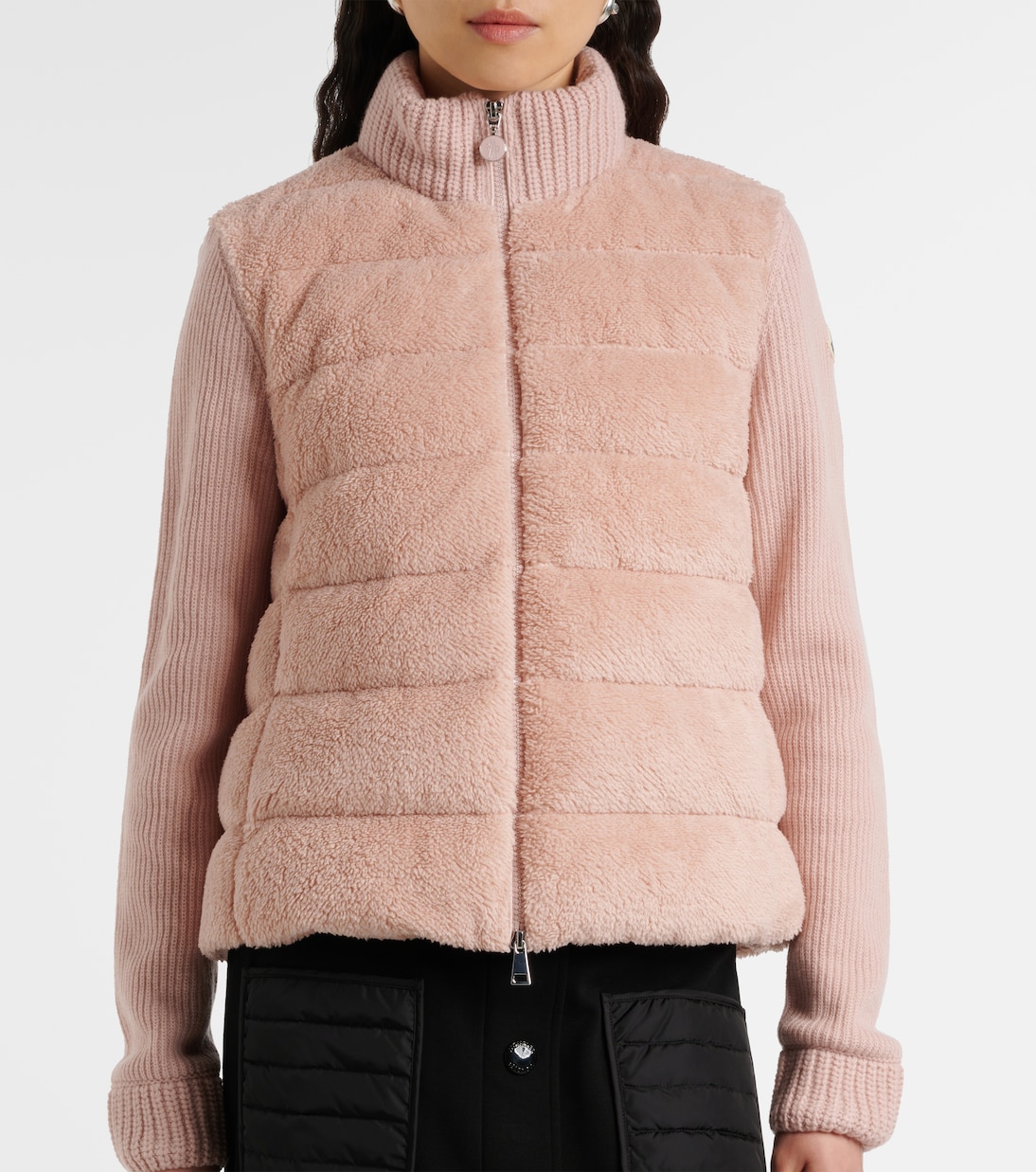 Down-paneled faux fur and wool cardigan | Moncler
