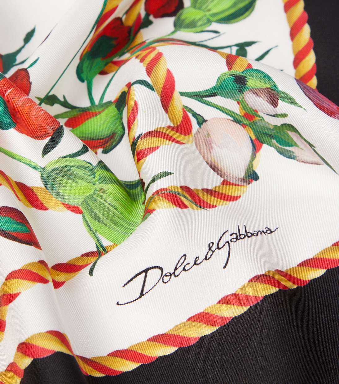 Sciarpa in seta twill floreale DOLCE&GABBANA per stile giovane e fresco