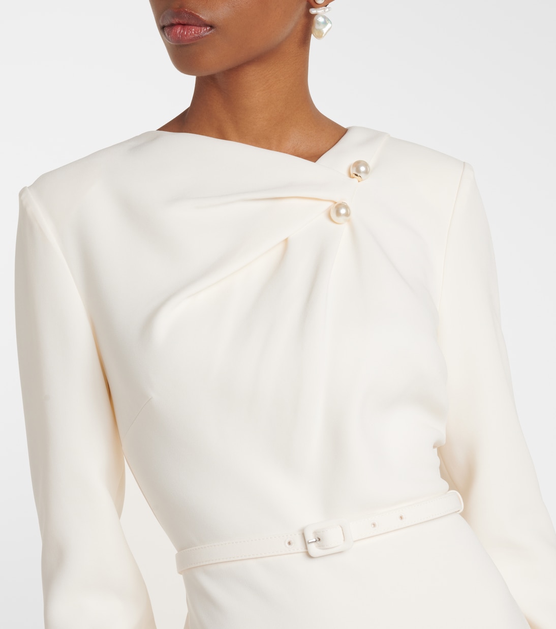 Abito midi in cady con cintura | Roland Mouret