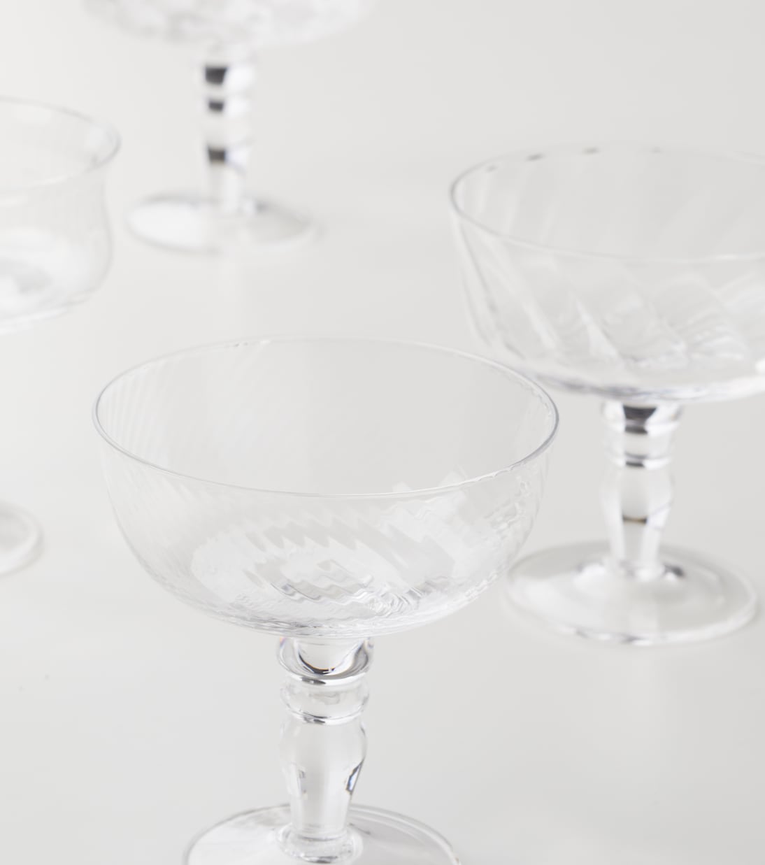 Diseguale set of 6 champagne coupe glasses | Bitossi