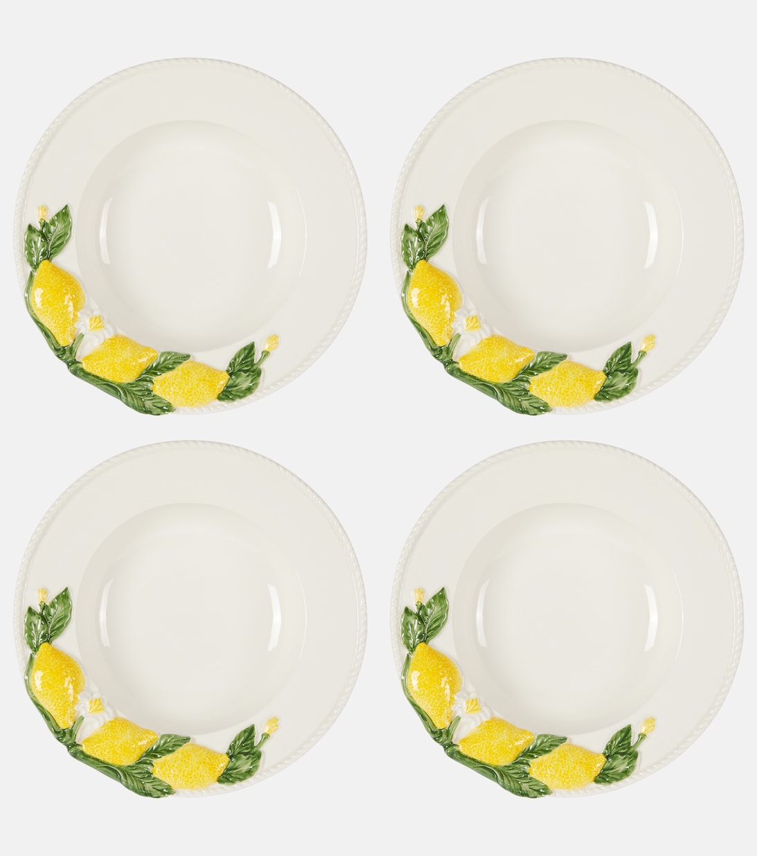 Lemon set of 4 ceramic soup plates | Les-Ottomans