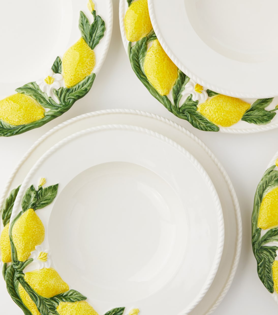 Lemon set of 4 ceramic soup plates | Les-Ottomans