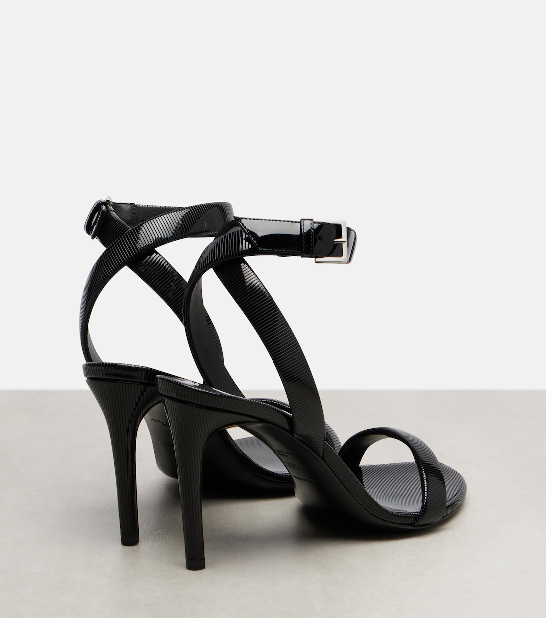 Chain trompe l'œil patent leather sandals | Alaïa