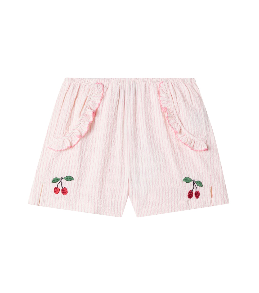 Shorts Ellie in seersucker di cotone con ricamo | Konges Sløjd