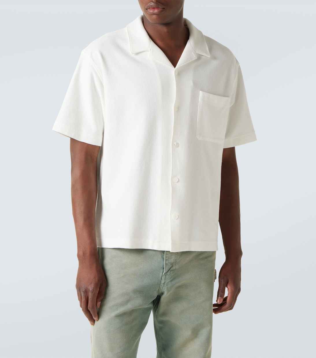 Cotton piqué bowling shirt | Frame