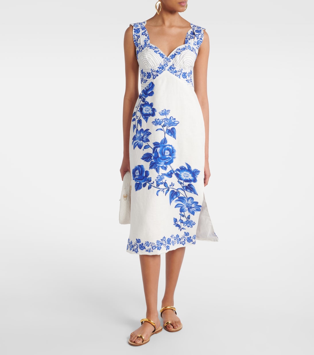 Midikleid Floral Cascade aus Leinen | Farm Rio