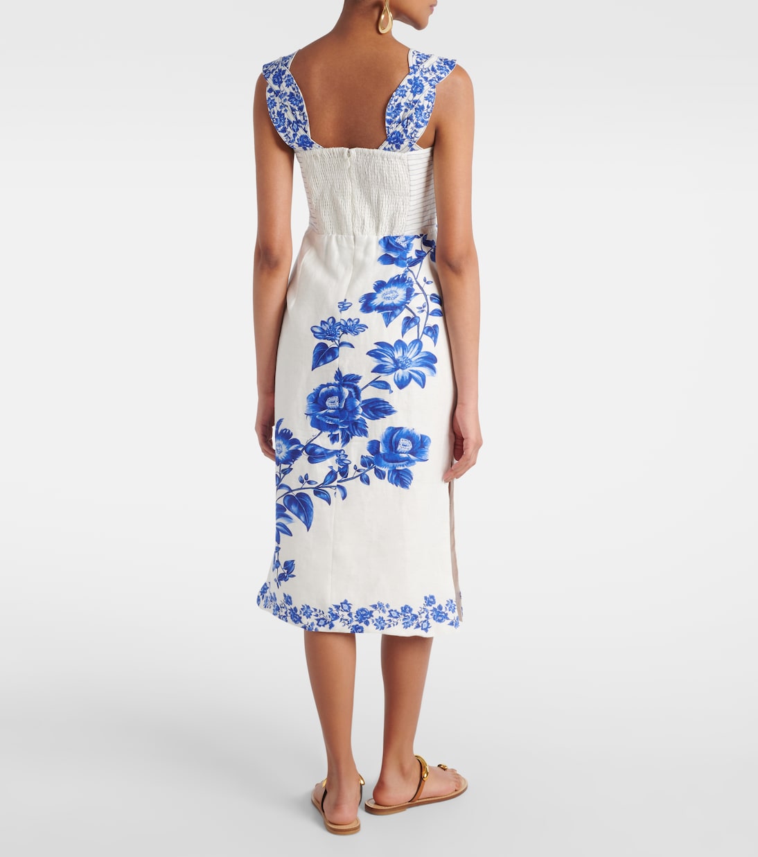 Midikleid Floral Cascade aus Leinen | Farm Rio