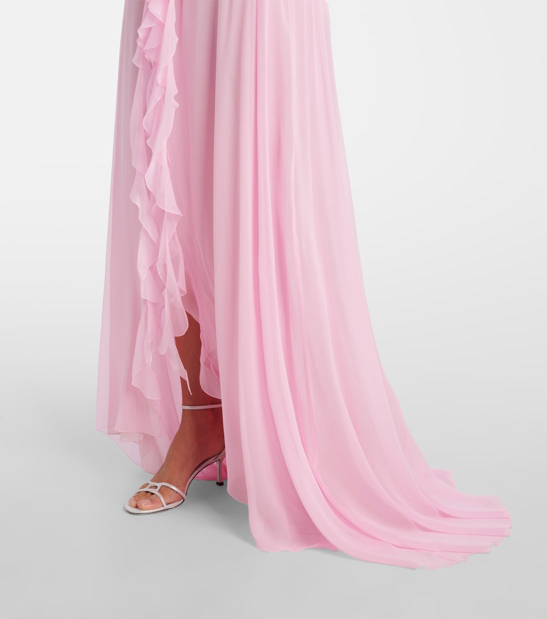 Ruffled silk georgette maxi dress | Blumarine
