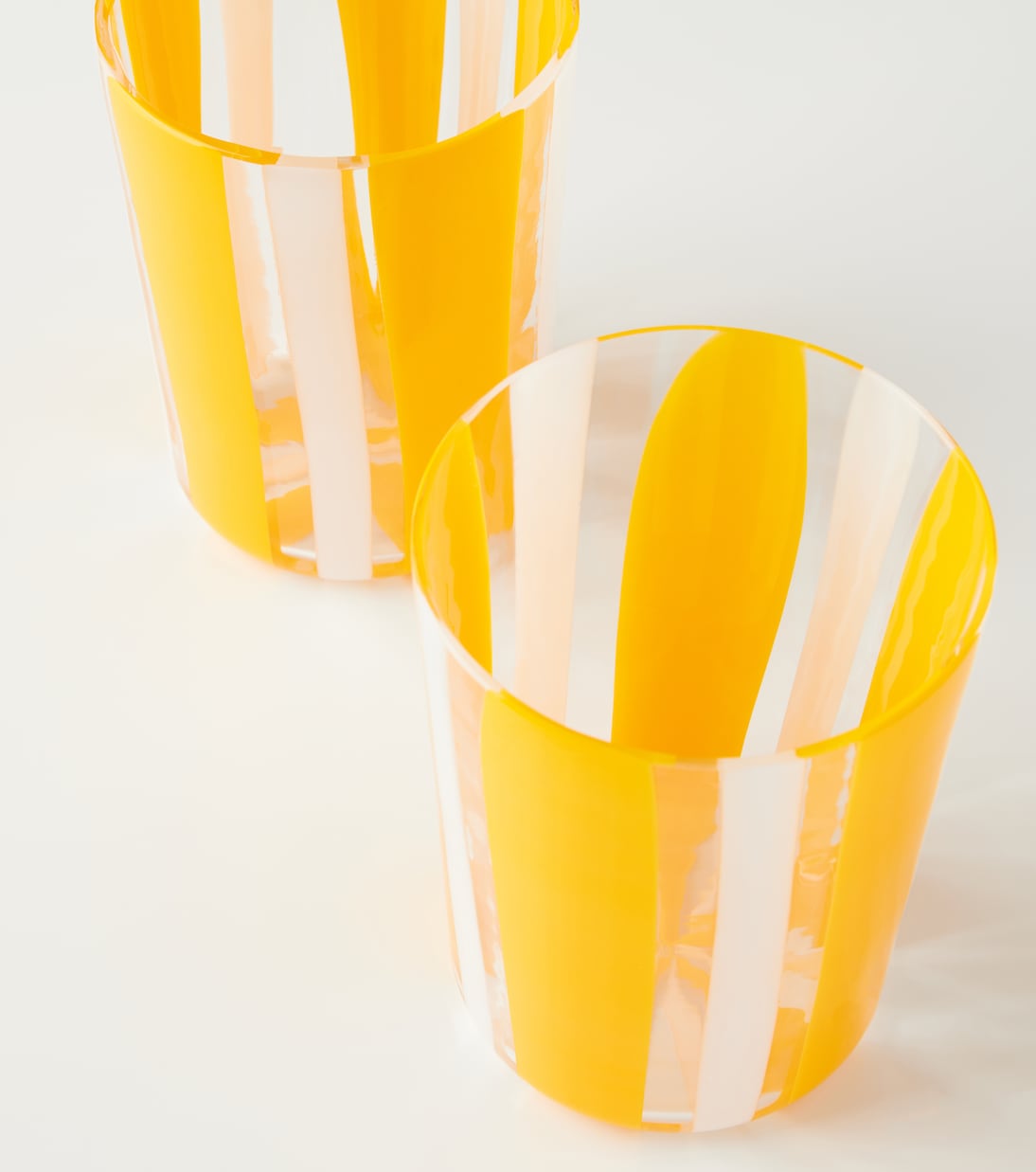 Set de 2 vasos Taormina de vidrio a rayas | Dolce&Gabbana Casa