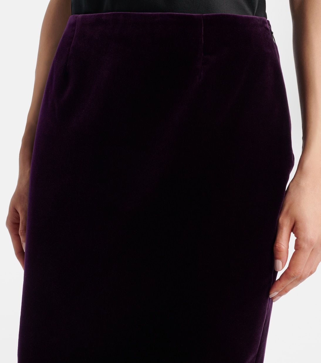 Peplum cotton velvet midi skirt | Nina Ricci
