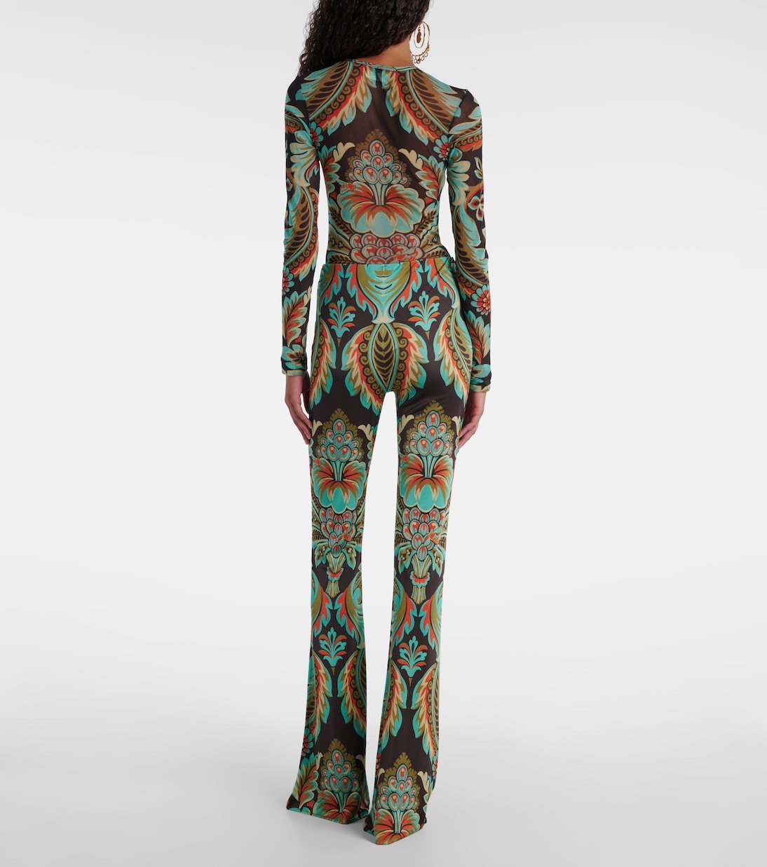Printed crêpe jersey flared pants | Etro