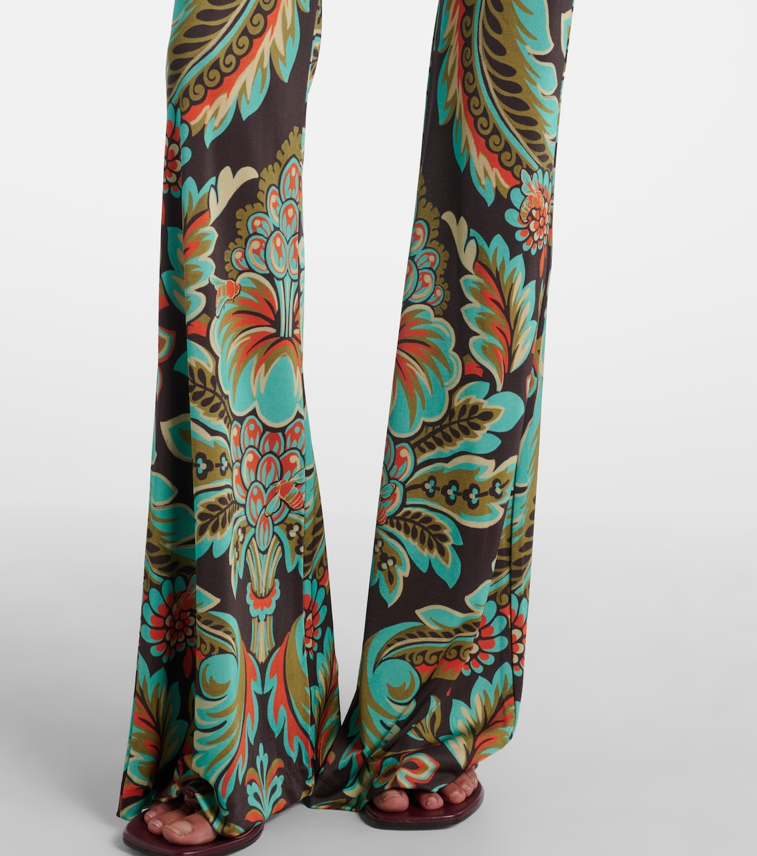 Printed crêpe jersey flared pants | Etro