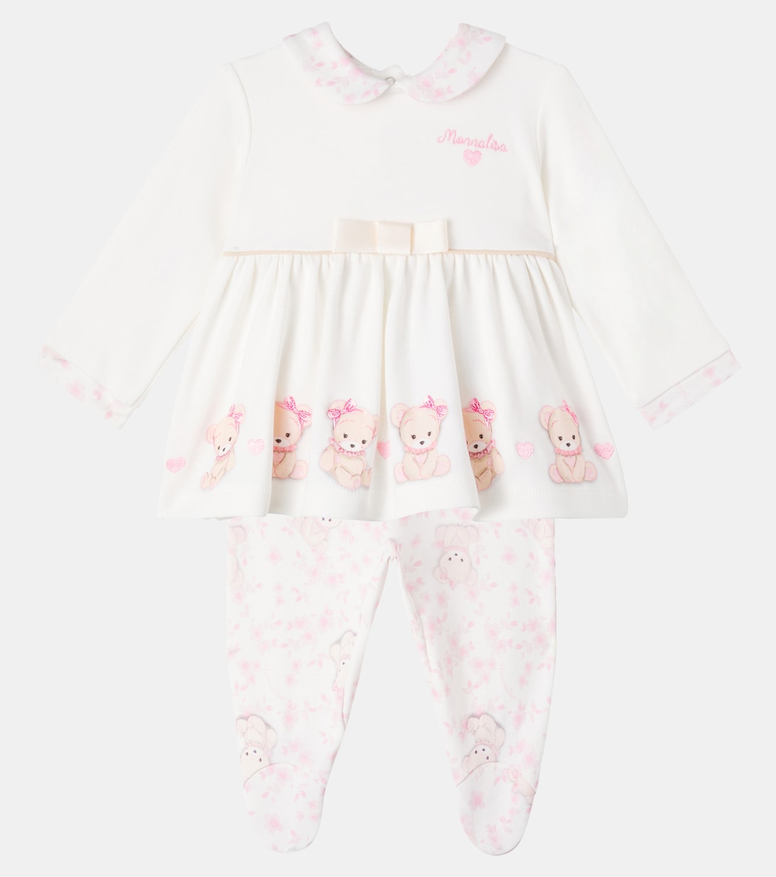 Baby Set aus Kleid und Leggings aus Baumwolle | Monnalisa