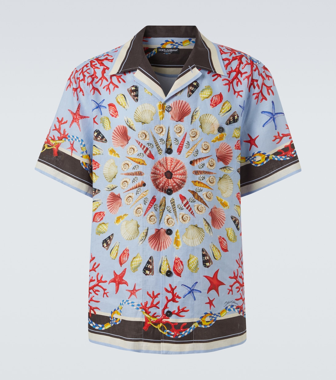Bedrucktes Hemd aus Leinen-Canvas | Dolce&Gabbana