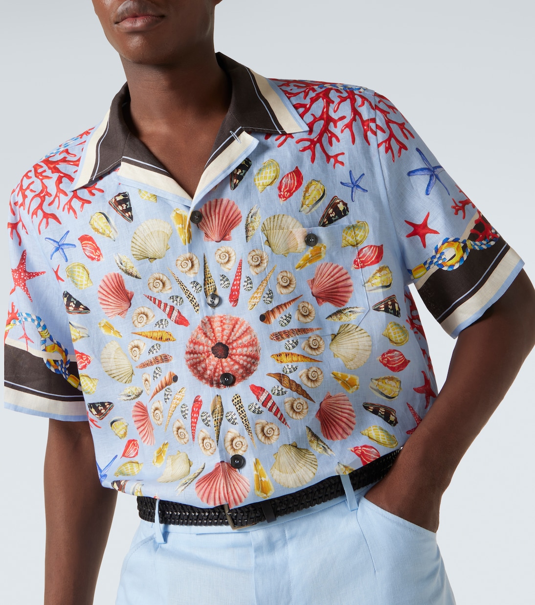 Bedrucktes Hemd aus Leinen-Canvas | Dolce&Gabbana