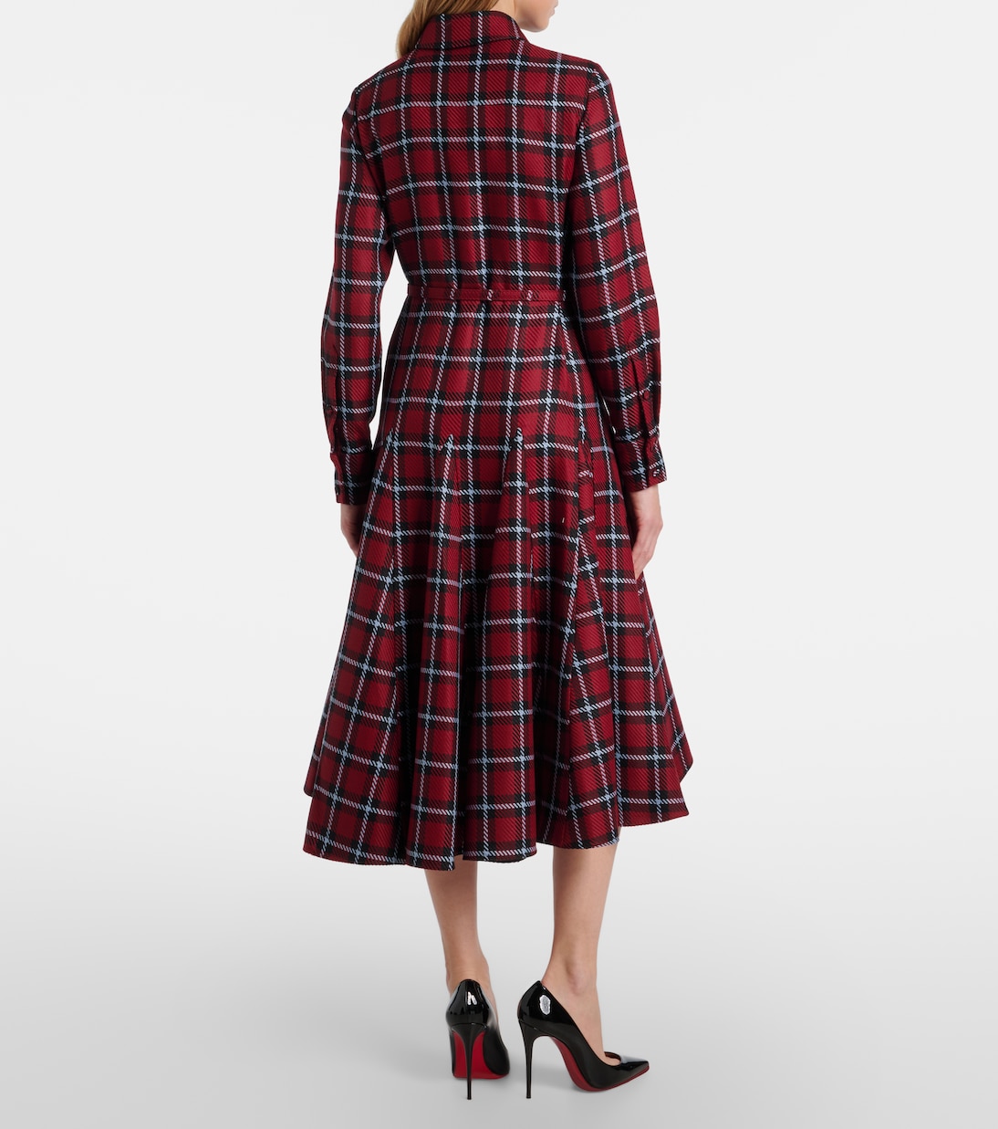 Marione belted tartan wool-blend midi dress | Emilia Wickstead