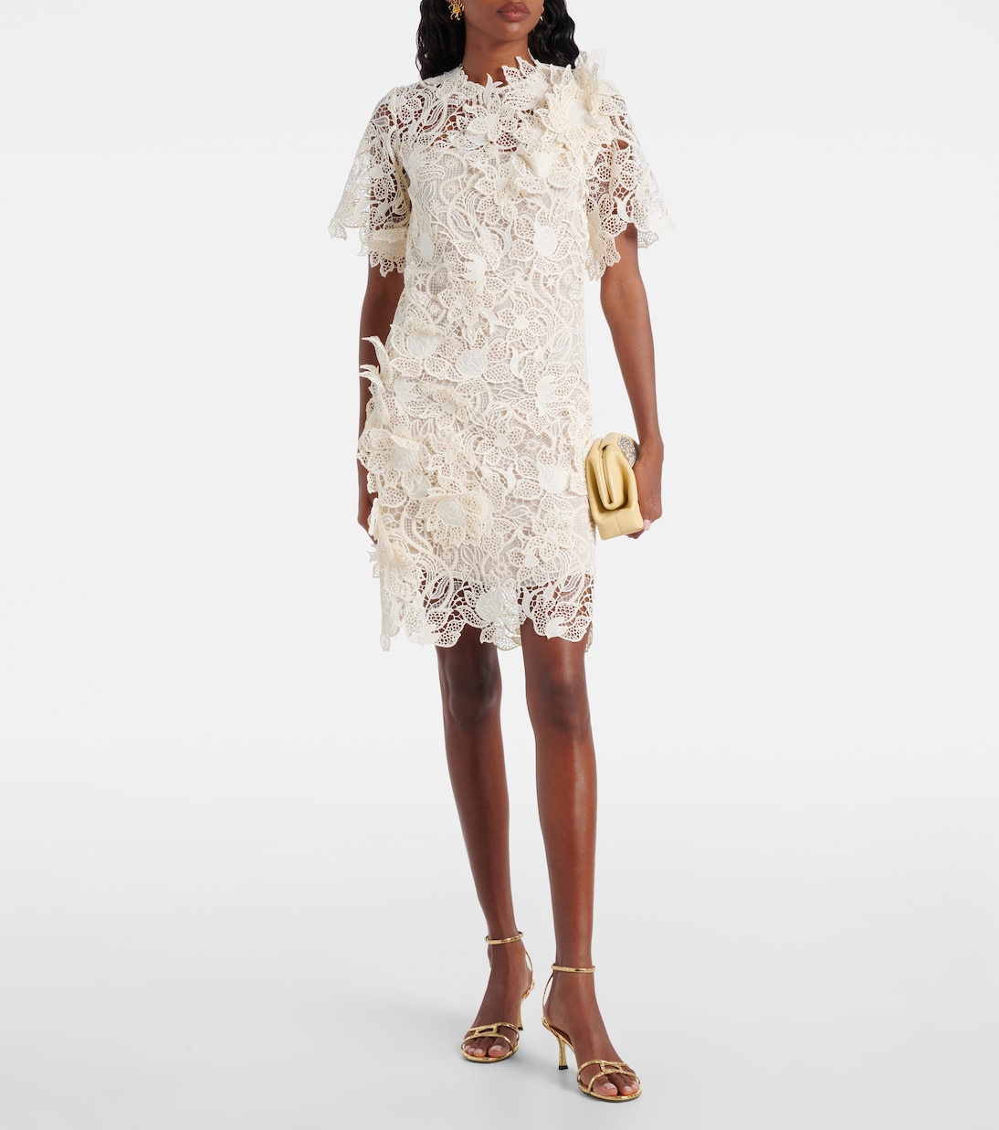 Miniabito in pizzo con stampa floreale | Oscar de la Renta