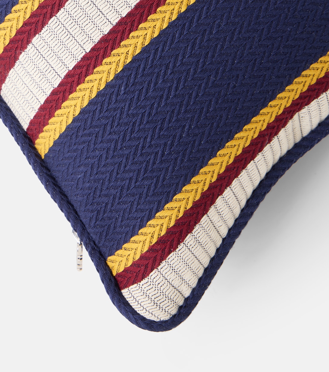 Cuscino in cotone a righe con logo | Gucci