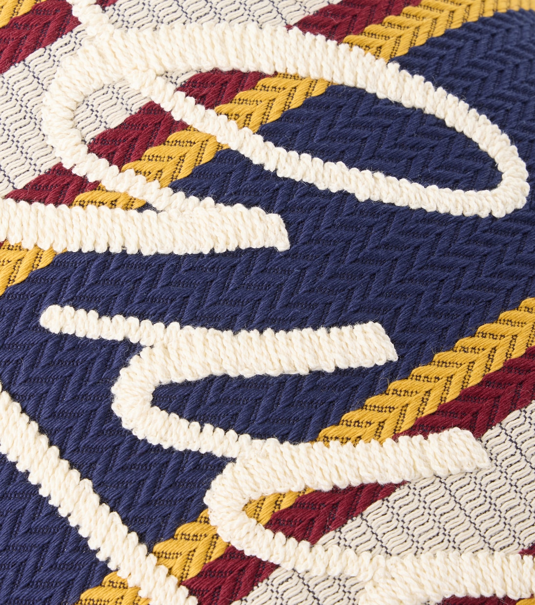 Cuscino in cotone a righe con logo | Gucci