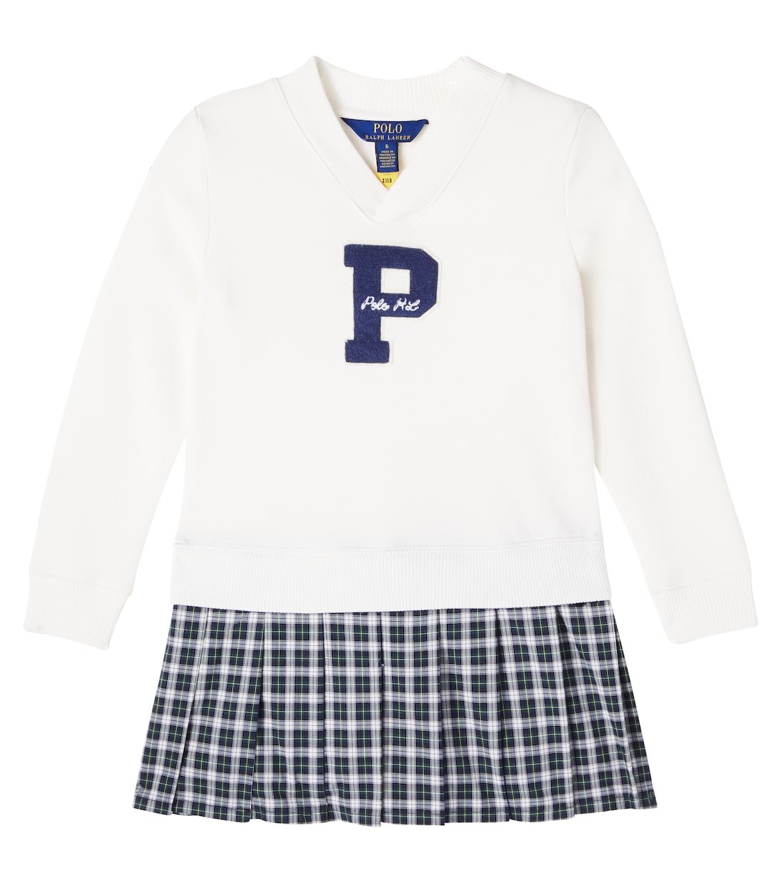 فستان من القطن المخلوط مع أبليكيه باتش | Polo Ralph Lauren Kids
