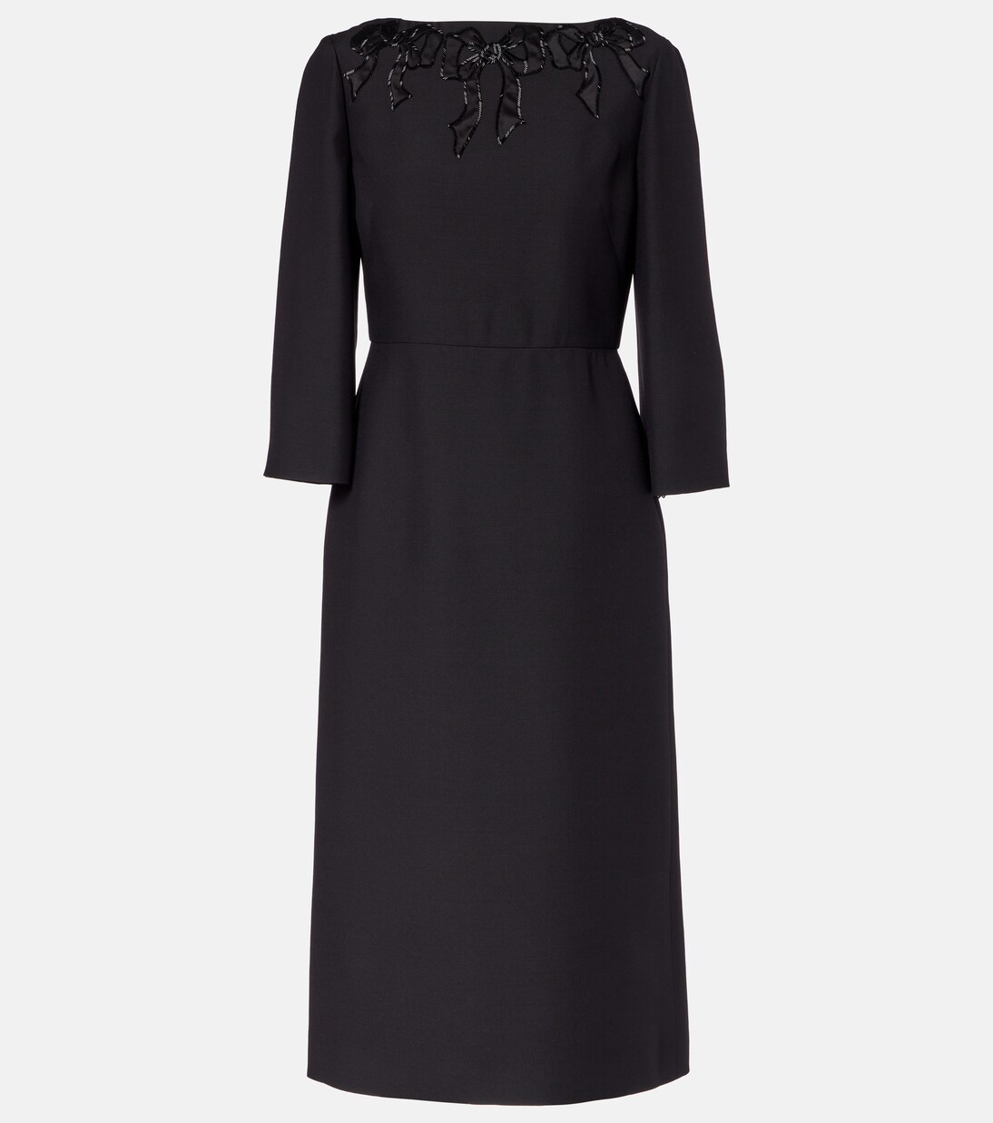 Embroidered wool and silk midi dress | Valentino