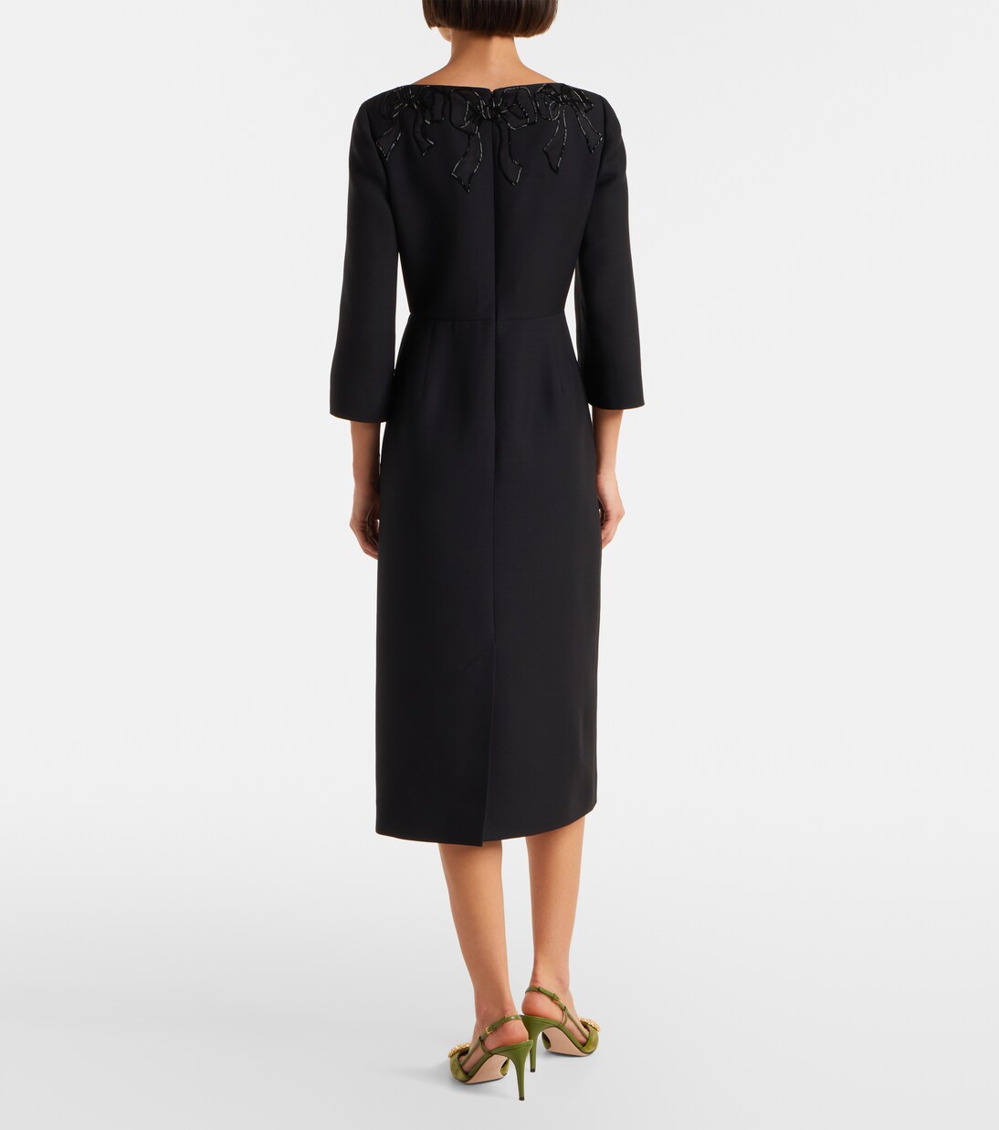 Embroidered wool and silk midi dress | Valentino