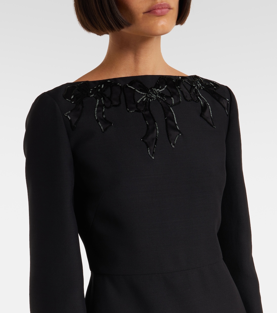Embroidered wool and silk midi dress | Valentino