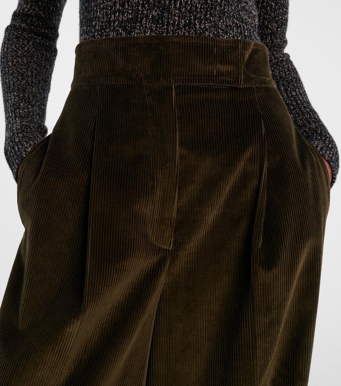 High-rise cotton corduroy wide-leg pants | Max Mara