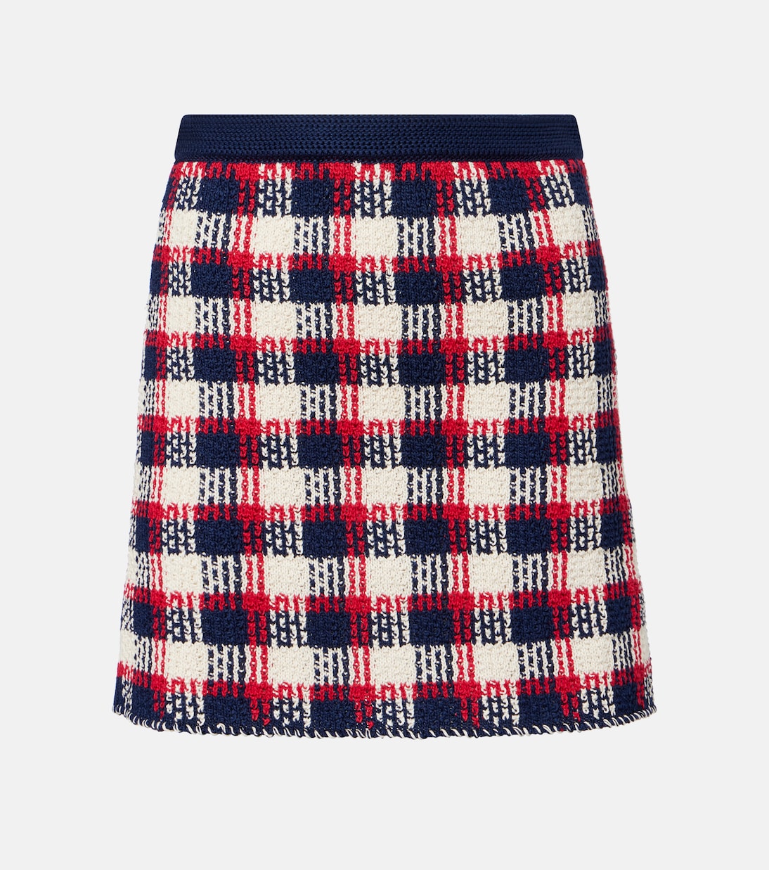 Checked cotton miniskirt | Valentino
