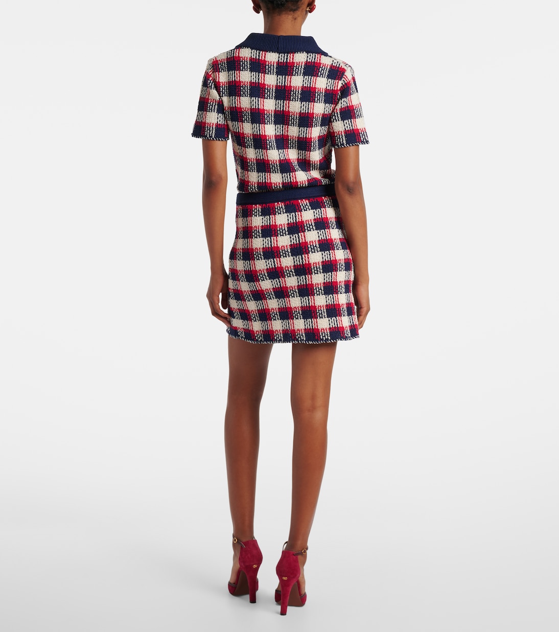 Checked cotton miniskirt | Valentino