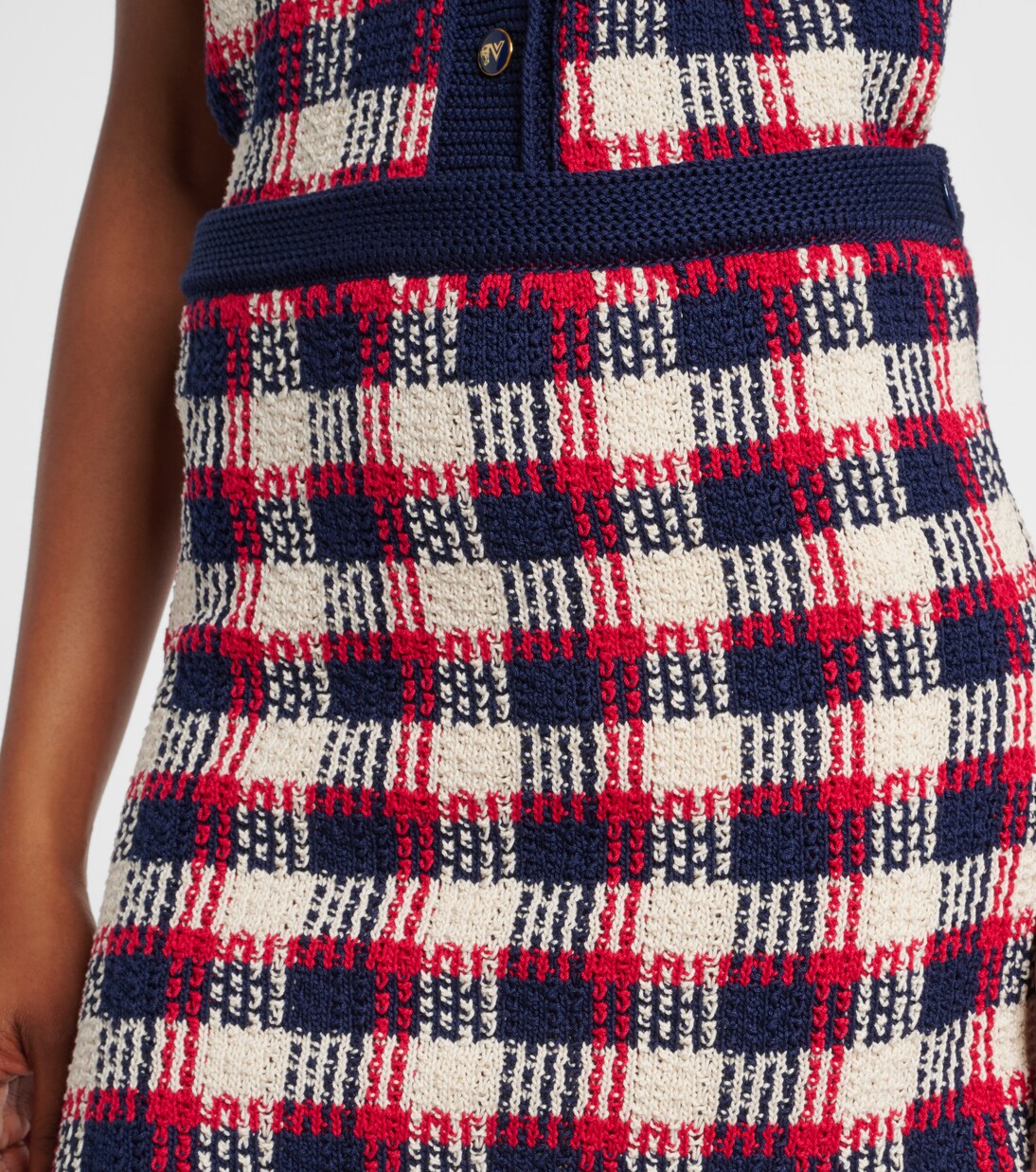 Checked cotton miniskirt | Valentino