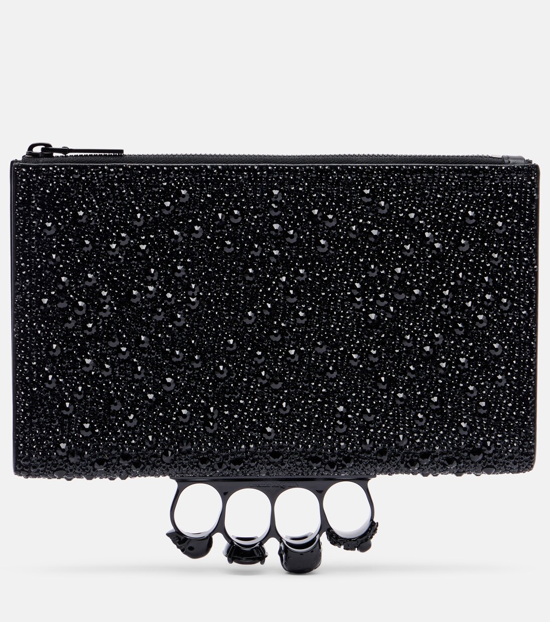 Pouch Skull Knuckle de piel con tachuelas | McQueen