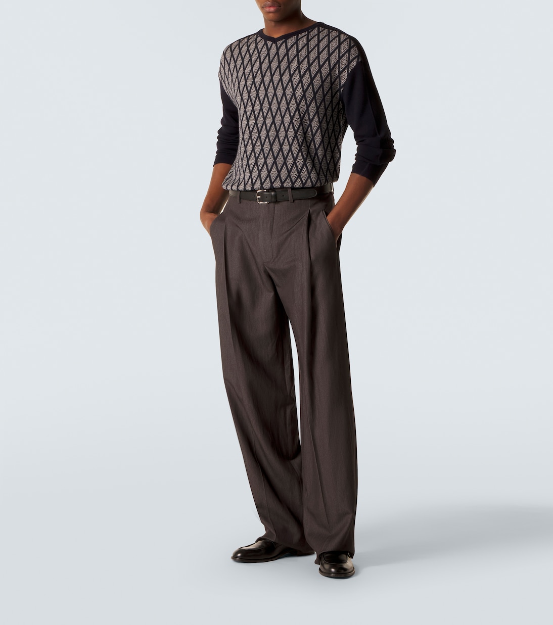 Wool and cashmere jacquard sweater | Giorgio Armani