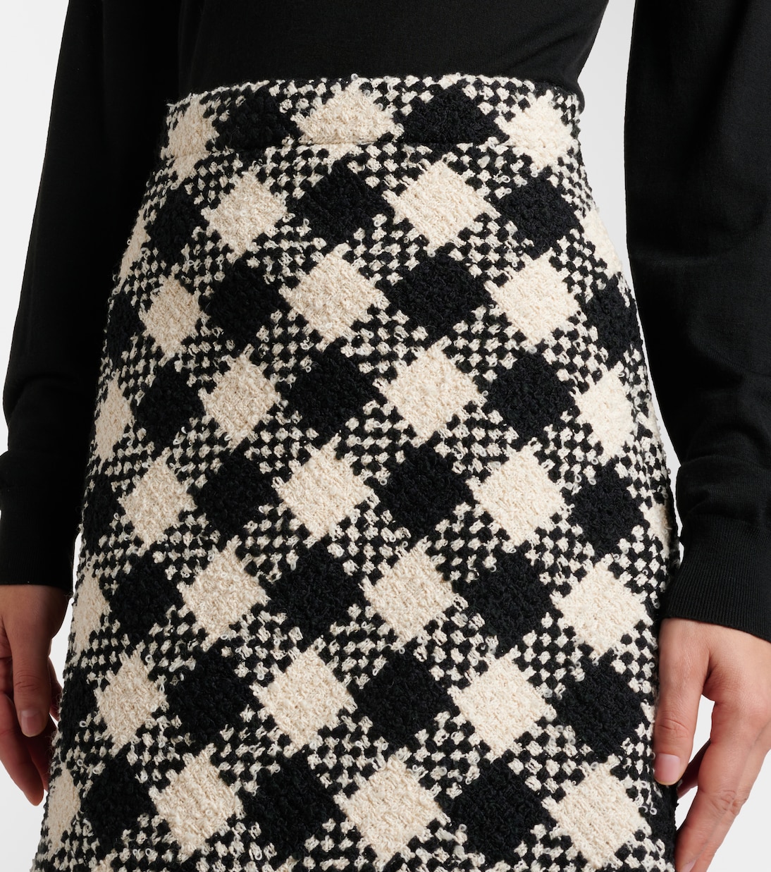 Cotton and wool-blend tweed miniskirt | Valentino