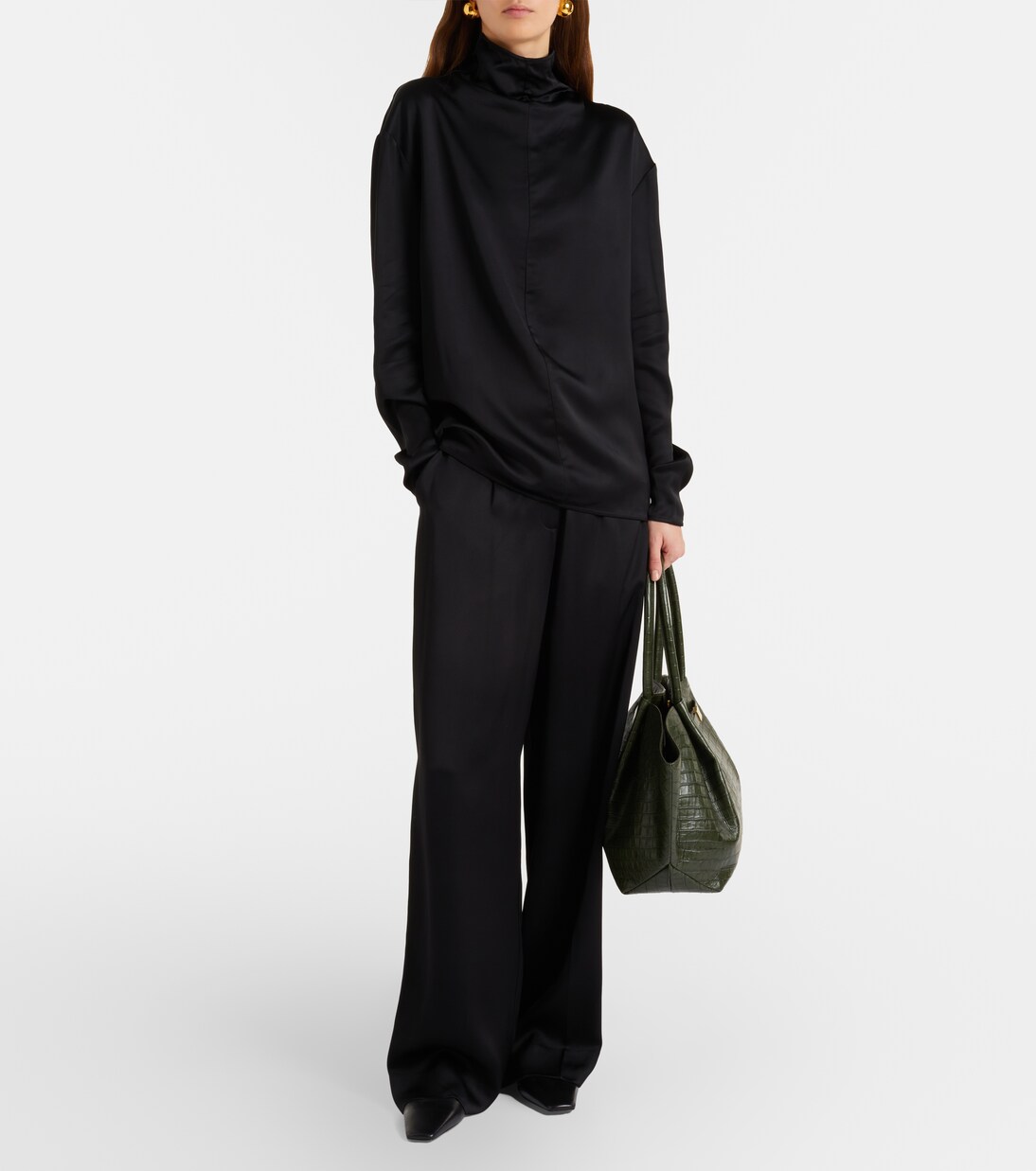 New York 크로코 이펙트 레더 토트 백 | DeMellier