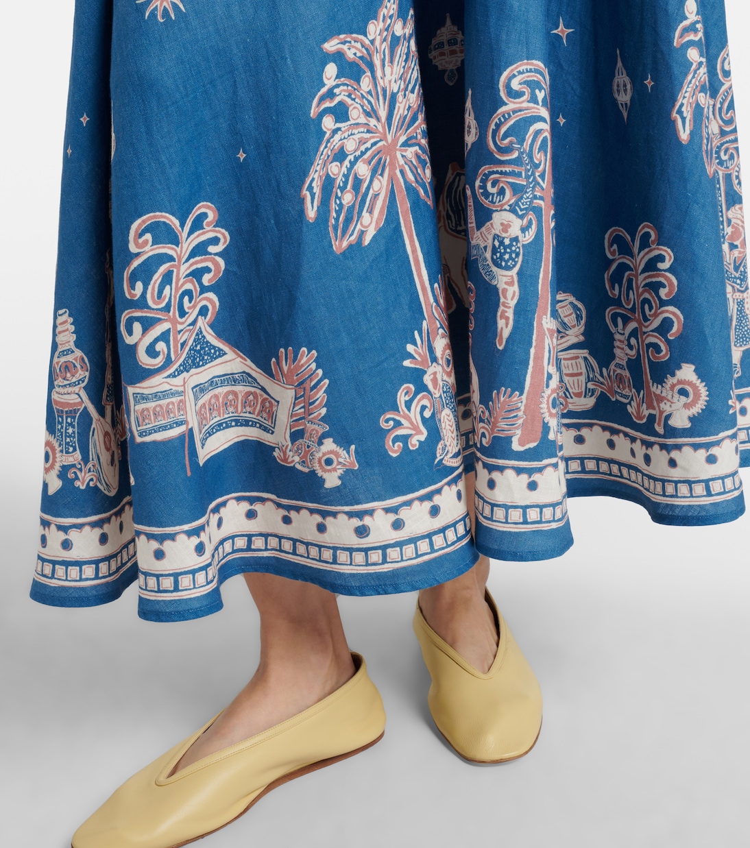 Acacia printed linen maxi dress | Alémais