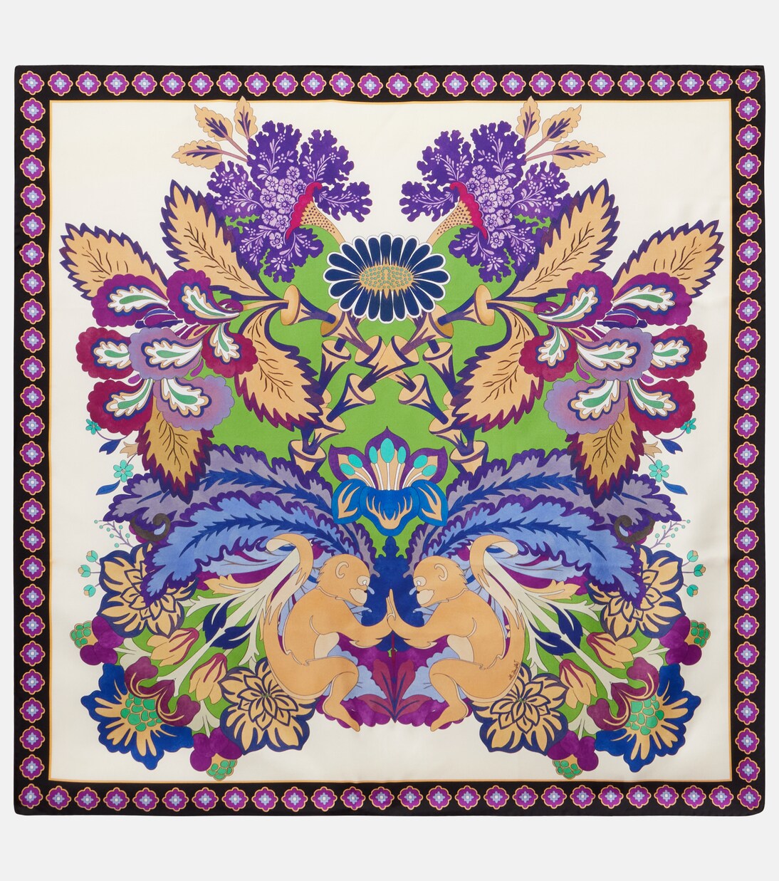 Printed silk twill scarf | La DoubleJ