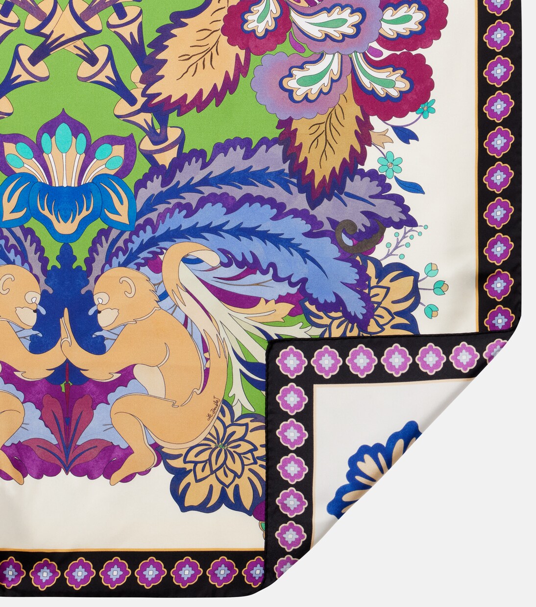 Printed silk twill scarf | La DoubleJ