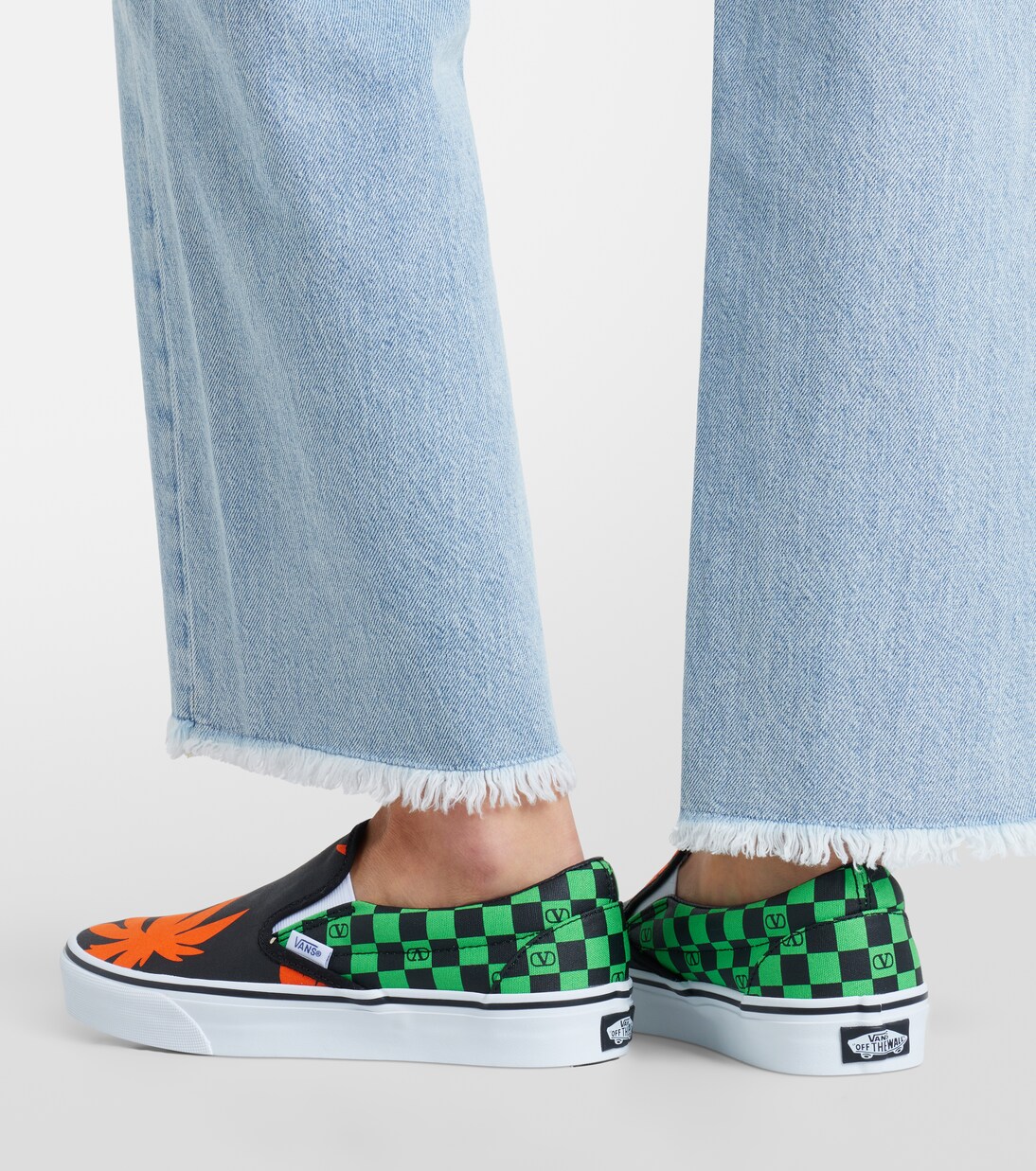 x Vans VLogo printed canvas slip-on sneakers | Valentino Garavani