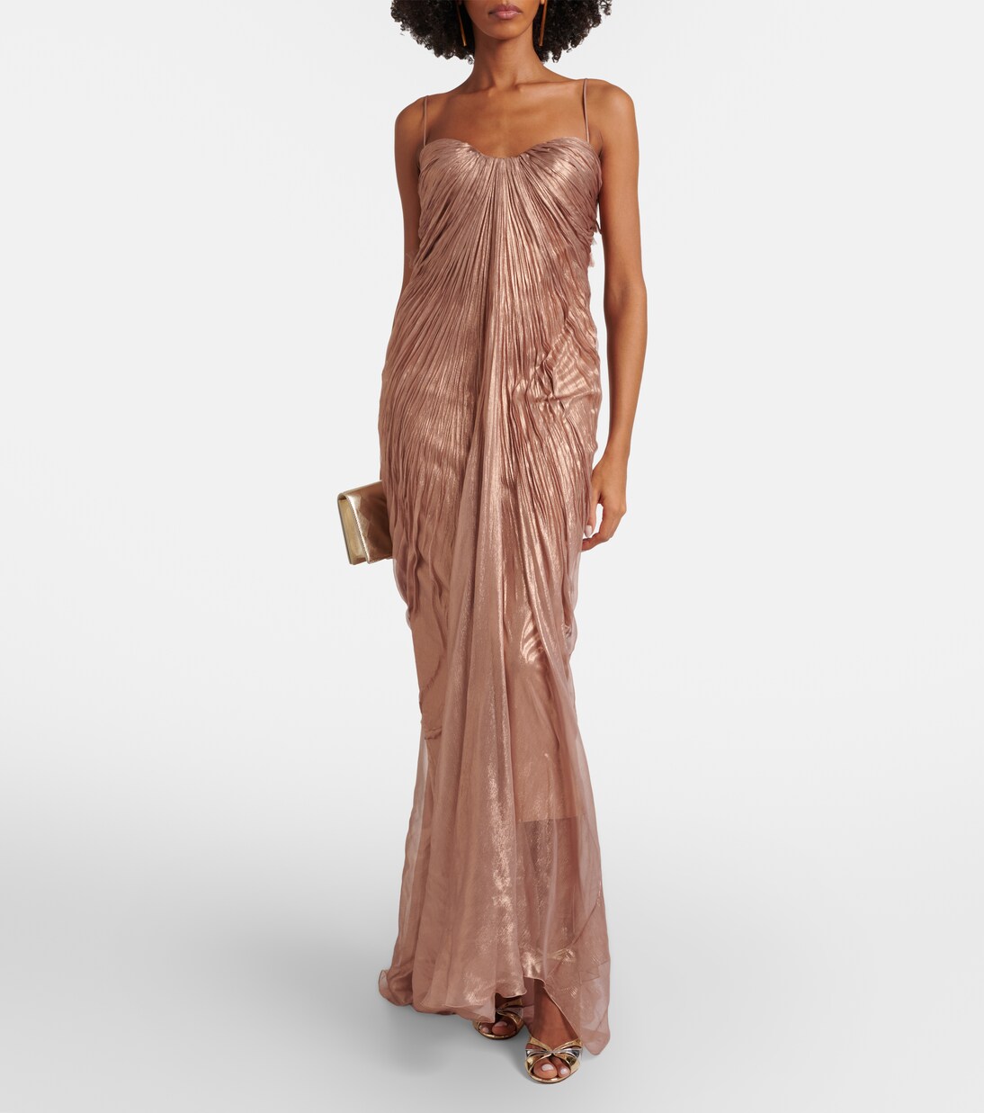 Victoria gathered silk muslin gown | Maria Lucia Hohan